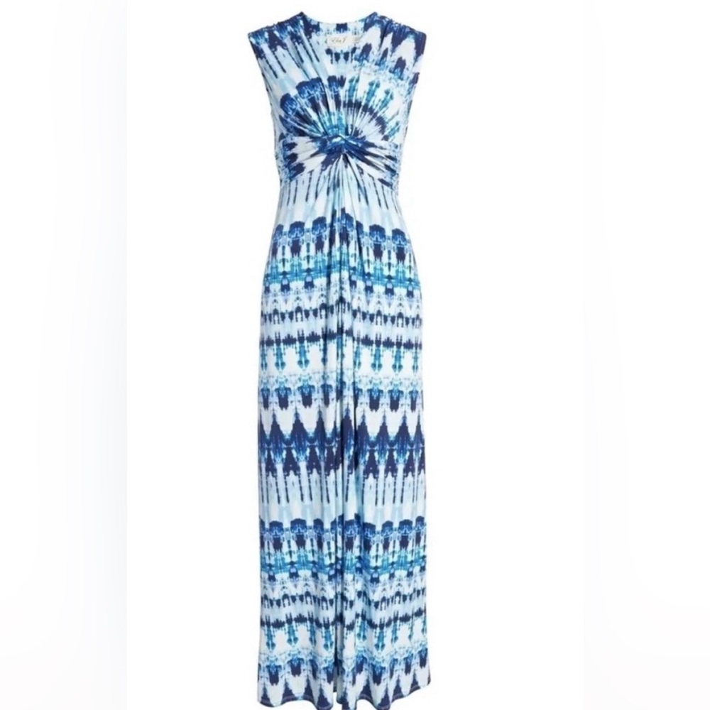 Eliza J Blue Tie-Dye Maxi Dress